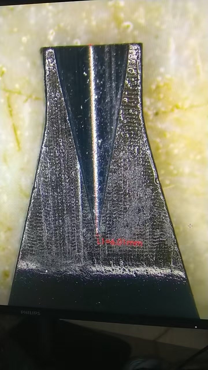 Microscope view of soldering tip iron plating surface uniformity verification